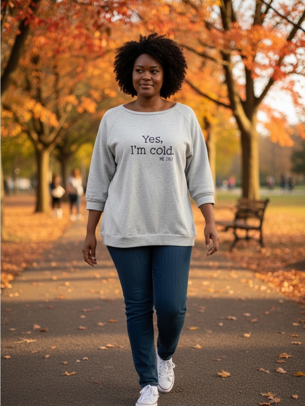 Yes, I'm Cold Gray Graphic Sweatshirt